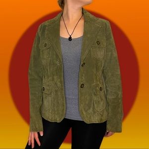 Vintage Genuine Leather Button Up Blazer Style Jacket by B.U.M. Equipment